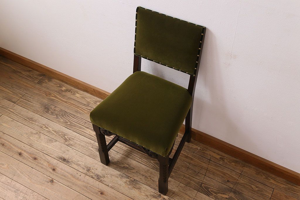 アンティーク家具　オーク材製のダイニングチェア(椅子)　イギリスアンティーク(2)