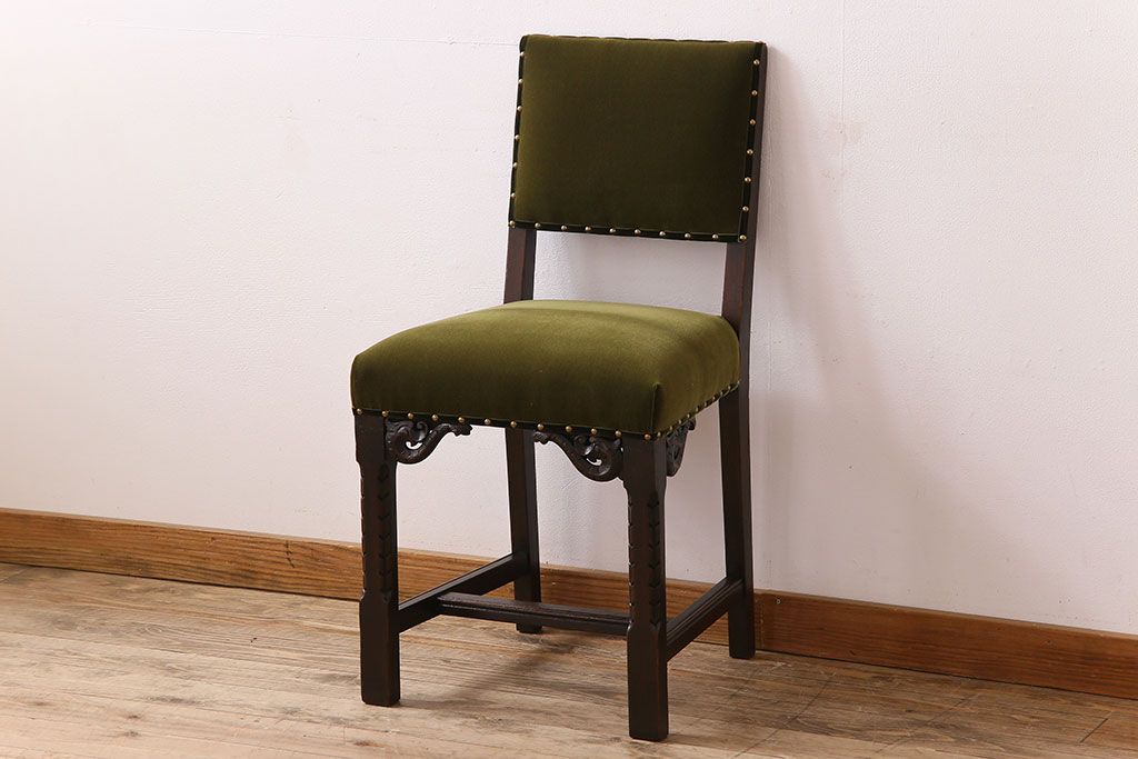 アンティーク家具　オーク材製のダイニングチェア(椅子)　イギリスアンティーク(3)