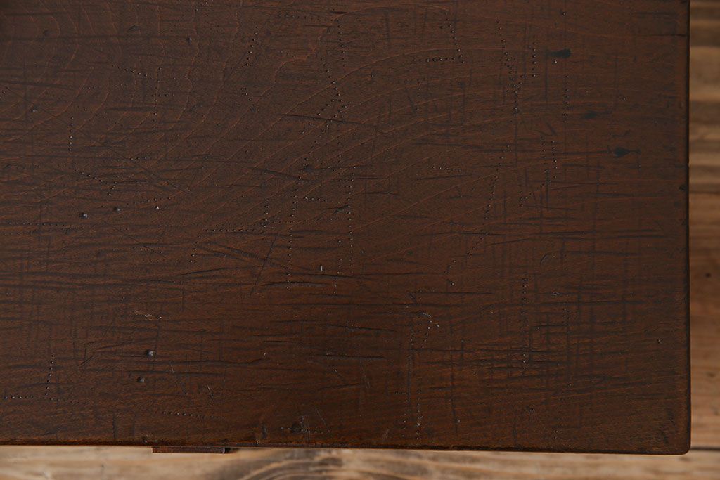 アンティーク家具　古民具・骨董 極厚の一枚板!古い木の裁ち板(作業台・テーブル・ローボード)(2)