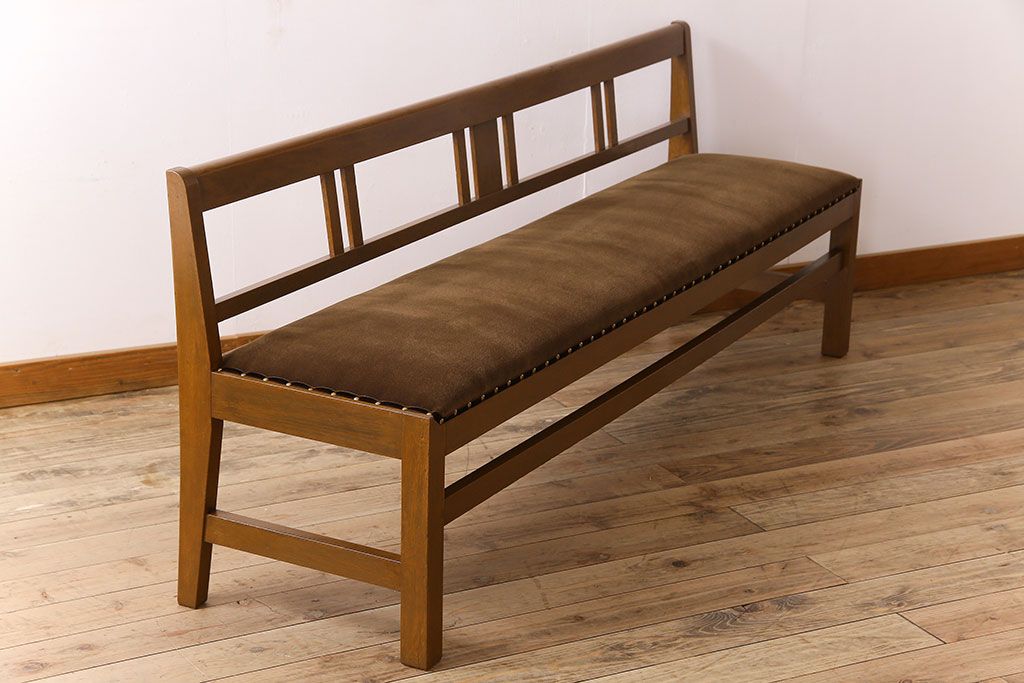 アンティーク家具　和製アンティーク　大正ロマンな雰囲気漂う上品なベンチ