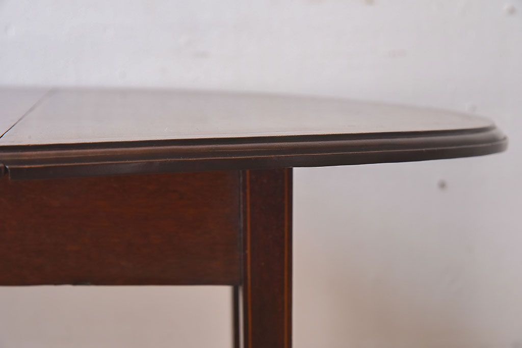 アンティーク家具　象嵌入り!ウォールナット材製　和製アンティークのバタフライテーブル(サイドテーブル)