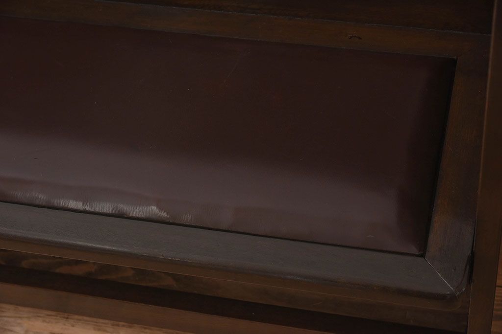 アンティーク家具　和製アンティーク　日本製　ナラ材でできたチャーチベンチ