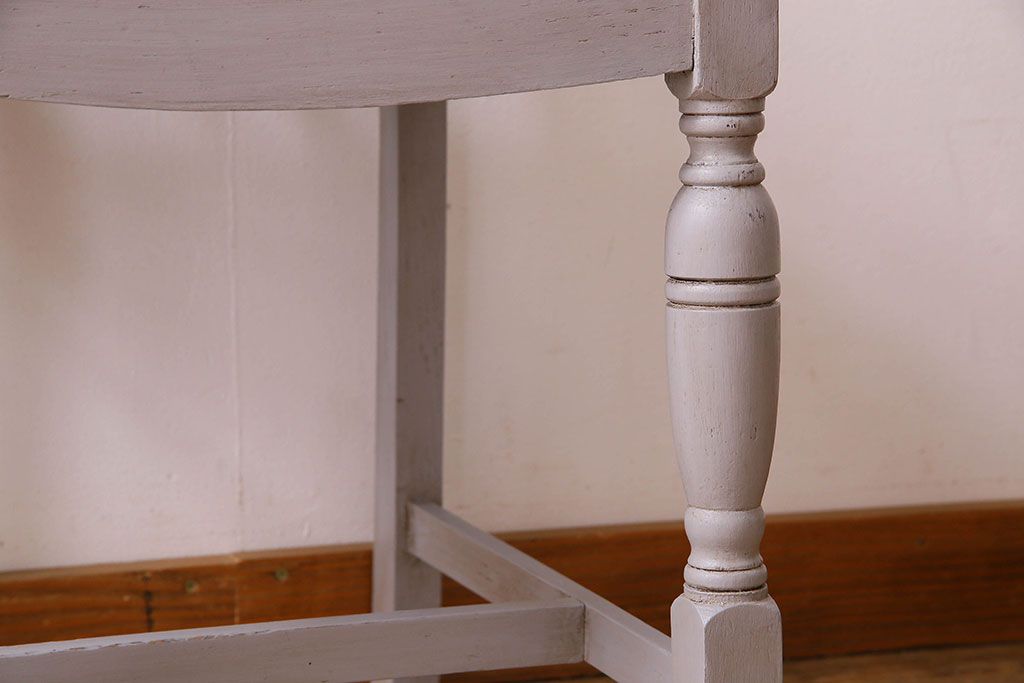 アンティーク家具　ペイント　オーク材　シックなイギリスアンティークチェア(1)
