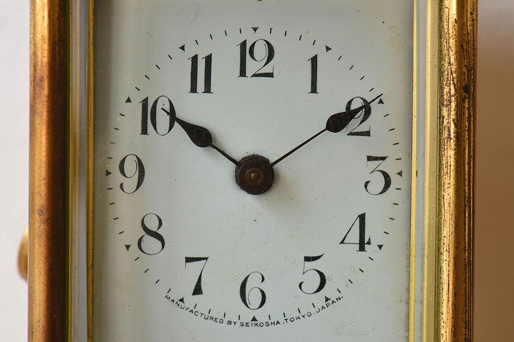 アンティーク雑貨　大正期　精工舎製　琺瑯文字盤　アンティーク置時計