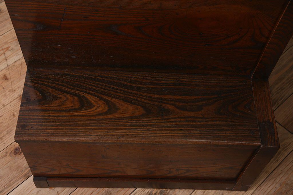 アンティーク家具　古民具・骨董　明治期　三方欅材 上質なアンティーク重ね階段箪笥