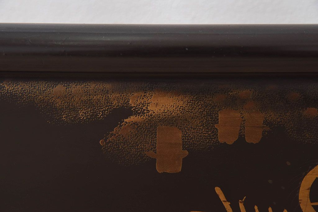 アンティーク雑貨　古民具・骨董　繊細に描かれた水車小屋が印象的な衣桁