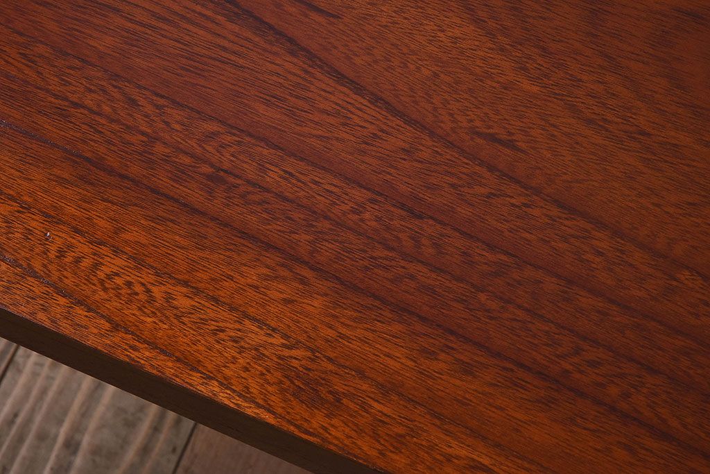 レトロ家具　昭和レトロ　漆塗り　ケヤキ材一枚板の鉄脚ベンチ(花台、アイアンベンチ)