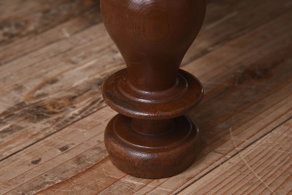アンティーク家具　和製アンティーク　総ケヤキ材　美しい彫りが魅力的な座卓(テーブル)
