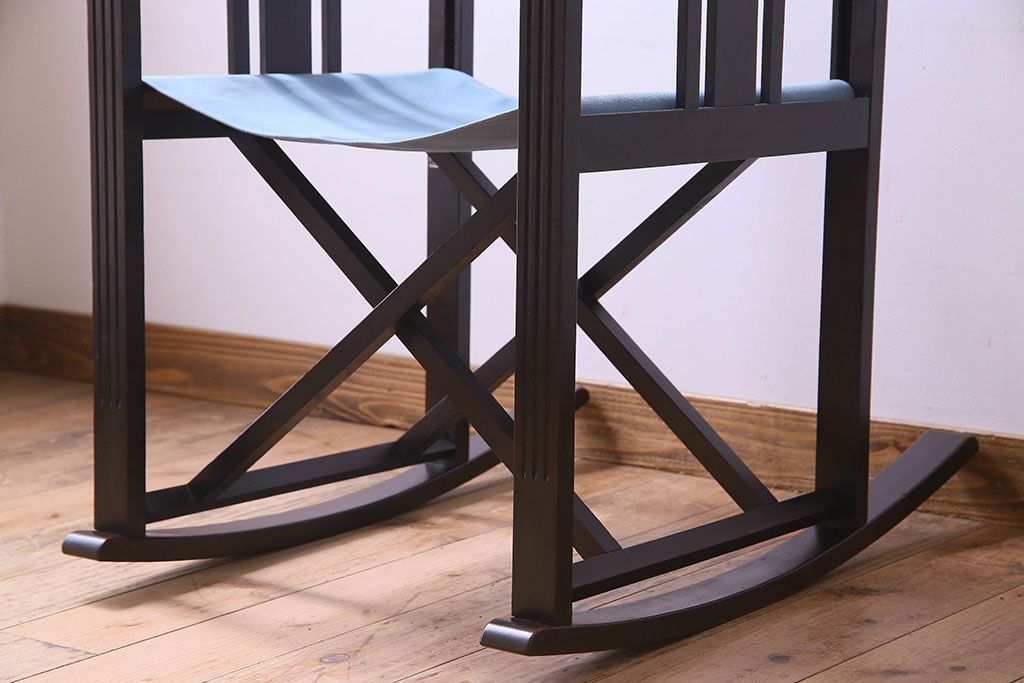 アンティーク家具　和モダン　日本楽器・山葉(ヤマハ)文化椅子　折り畳み式ロッキングチェア(椅子)