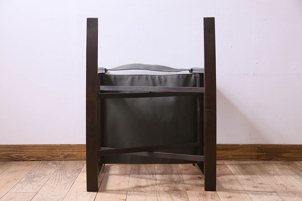 アンティーク家具　和モダン　日本楽器・山葉(ヤマハ)文化椅子　折り畳み式ロッキングチェア(椅子)(2)