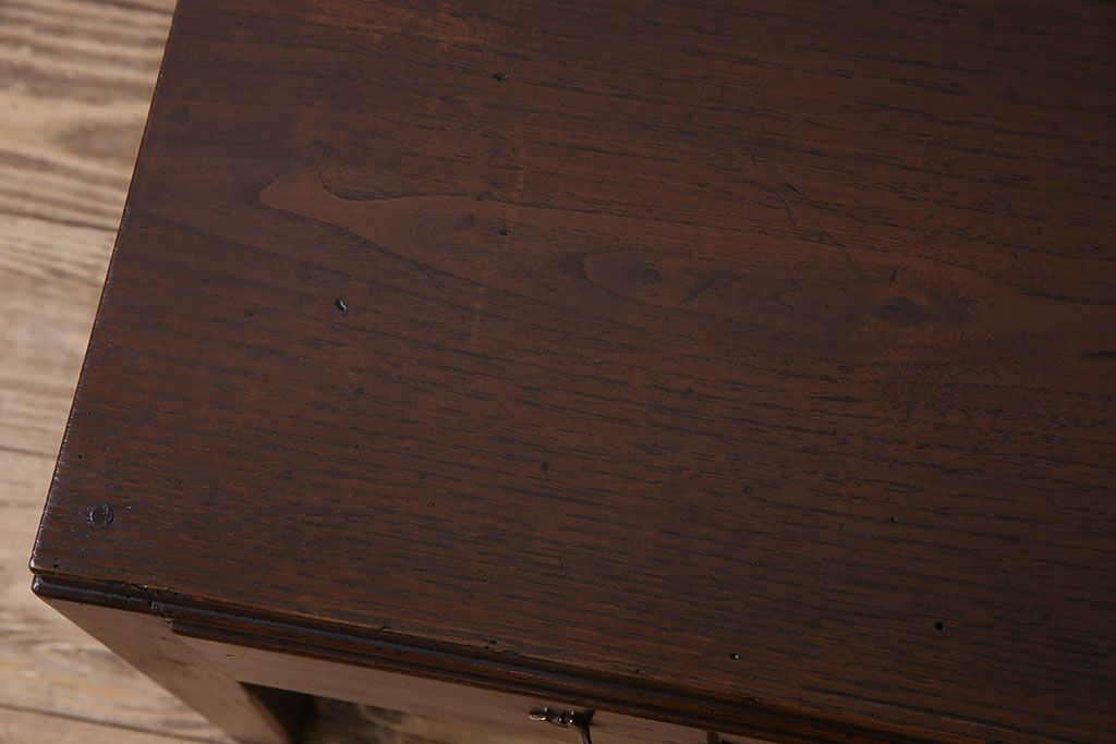 アンティーク雑貨　和製アンティーク　総栗材　上品なデスク(テーブル、文机、在宅ワーク、在宅用花台、飾り台)