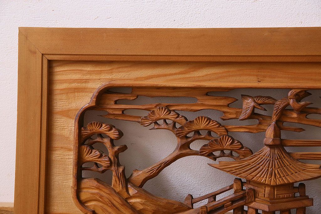 古民具・骨董 檜材 彫刻 透かし彫り欄間 | ラフジュ工房