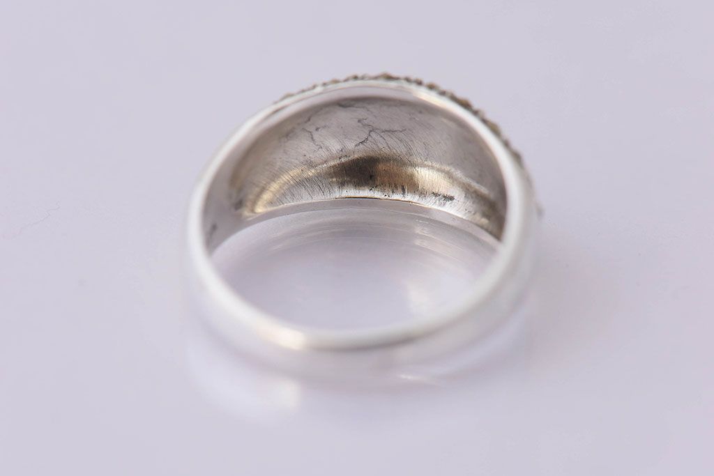 アンティーク雑貨　ビンテージ　シルバーマーカサイトリング(指輪)