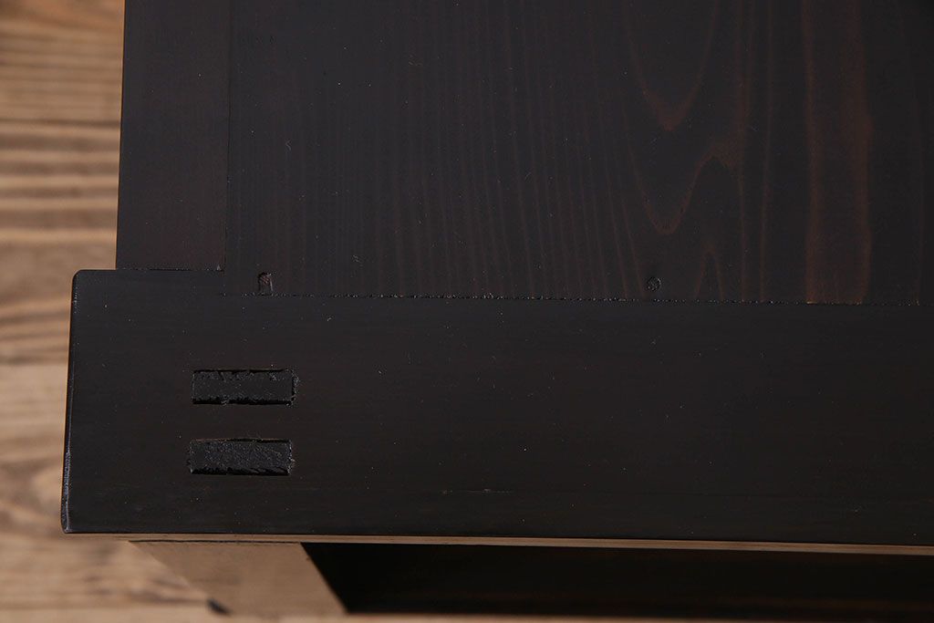 【0様ご成約済み】古民具・骨董　六尺　縦桟引き戸の収納箪笥ローボード(水屋箪笥、リビングボード、テレビボード、テレビ台、キャビネット、収納棚)