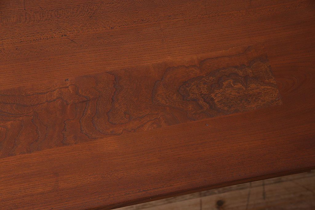 アンティーク家具　和製アンティーク　古材使用　欅材の鉄脚テーブル(作業台)(2)