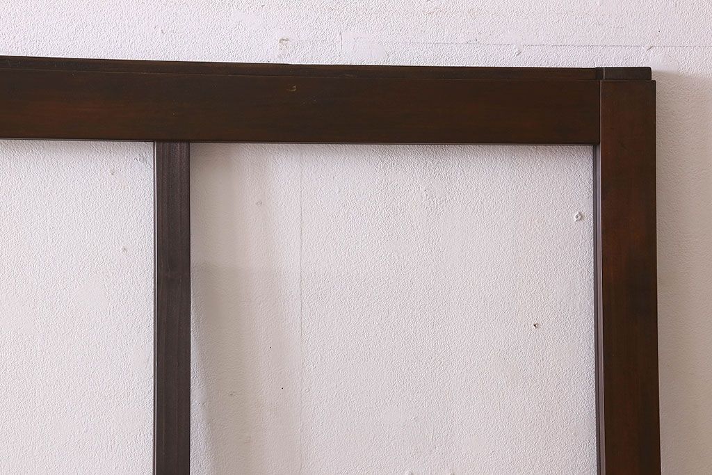 和製アンティーク　クリアガラス　ヒノキ材　欅材　上質なつくりのガラス戸(引き戸)