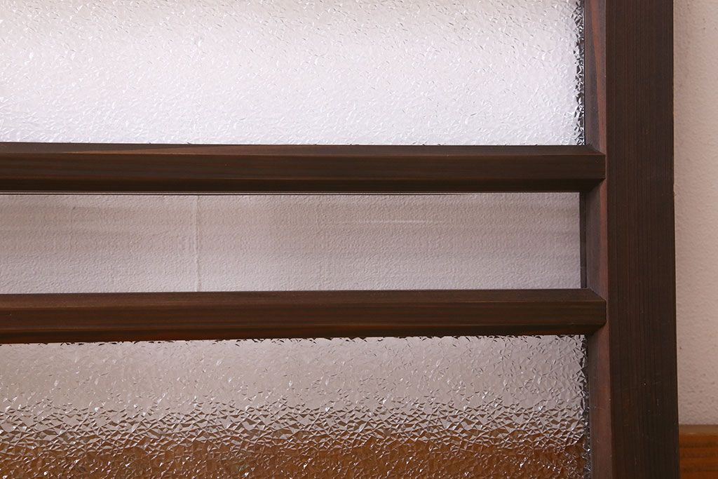 和製アンティーク　小さなガラス戸(窓、引き戸)2枚セット