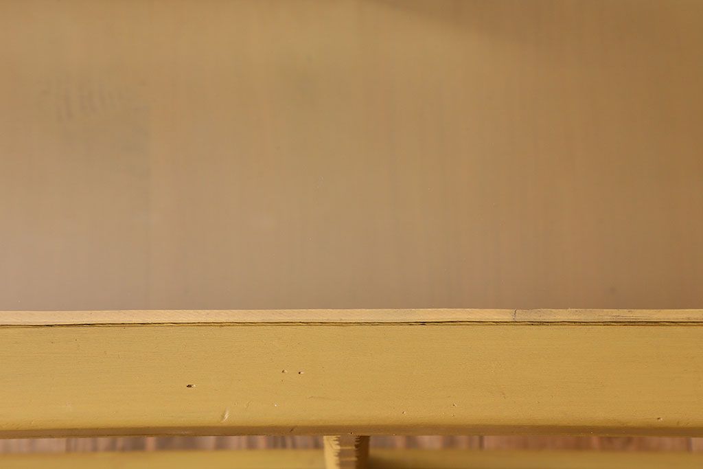 ペイント家具　大正〜昭和期　横長　シンプルなデザインが魅力的なガラスケース(ショーケース、飾り棚、陳列棚)