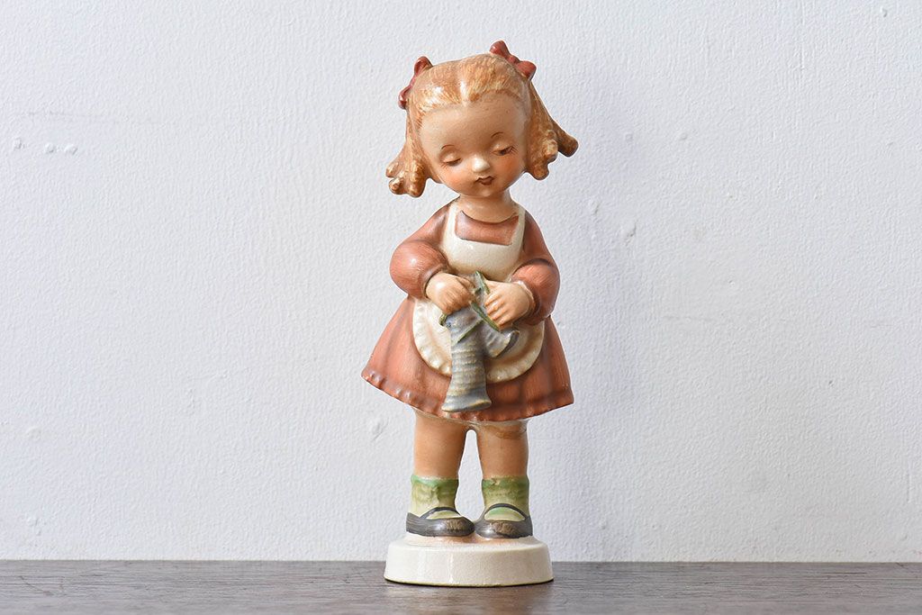 アンティーク雑貨　ビンテージ　日本製　ceramics japan ucagco　少女人形(フィギュリン、置物)