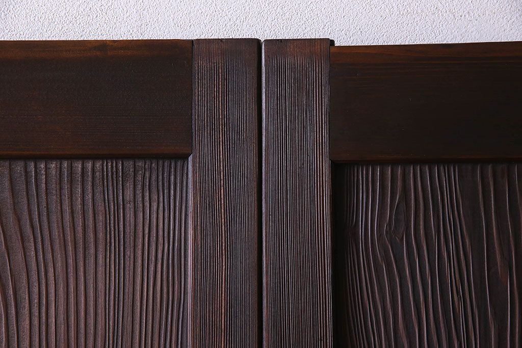 和製アンティーク　高級杉材一枚板の上質な板戸2枚セット