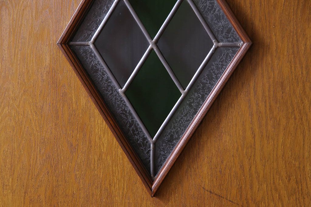 和製アンティーク　ラフジュ工房オリジナルステンドグラス　美しいステンドグラス入り板戸(引き戸、建具)(2)