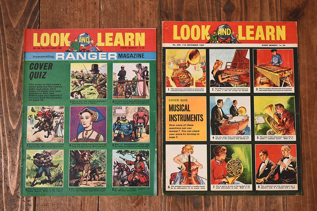 アンティーク雑貨　イギリスビンテージ　LOOK AND LEARN　週刊誌(コミック、雑誌)2冊セット(1)