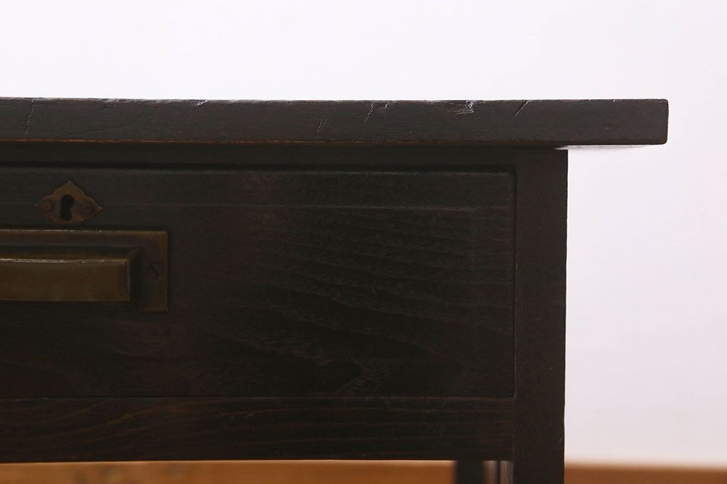 アンティーク家具　和製アンティーク　透かし彫りがお洒落な大正ロマン香る文机(座卓、ローテーブル)
