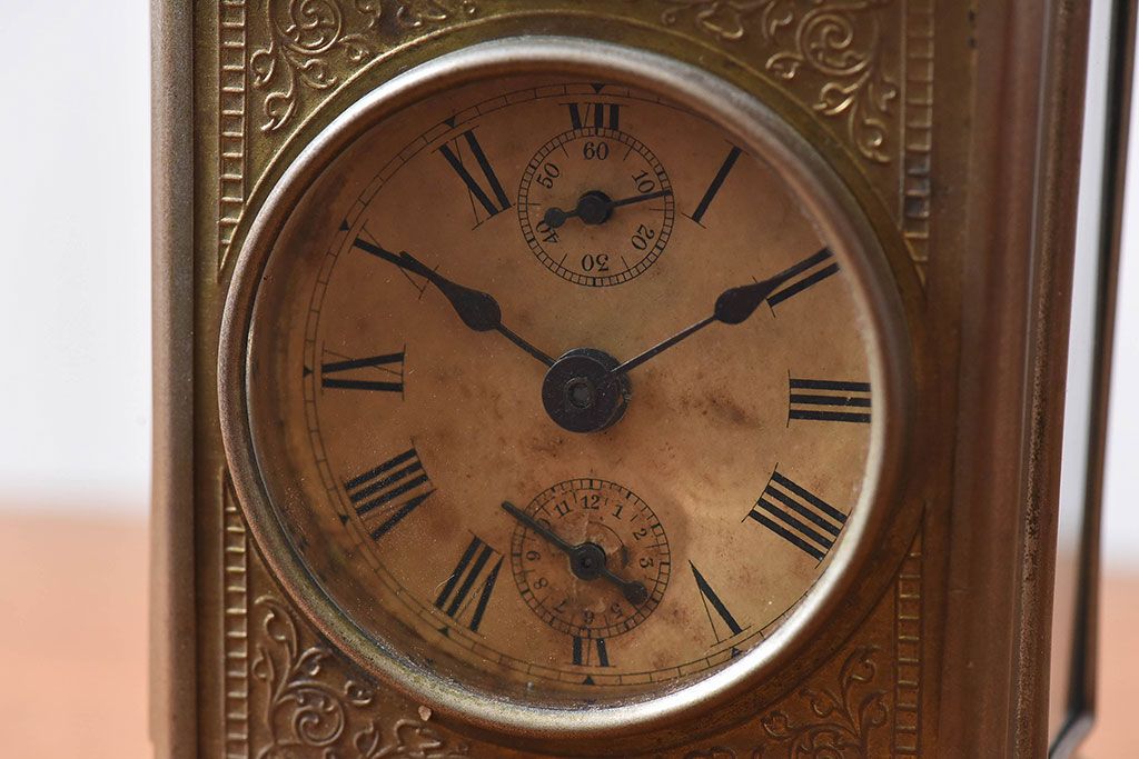 アンティーク雑貨　昭和初期　SEIKO(セイコー)　シックなデザインのゼンマイ式置時計