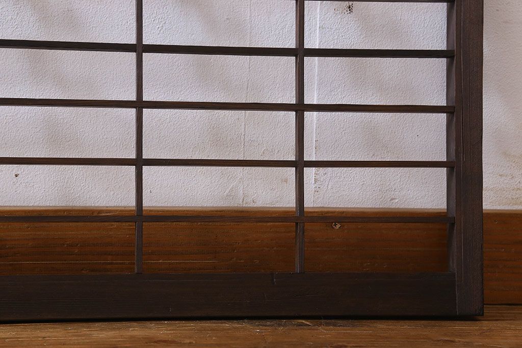【I様ご成約済】和製アンティーク　シンプルなデザインが魅力的な格子戸(窓、明かり取り、明り取り)2枚組(2)