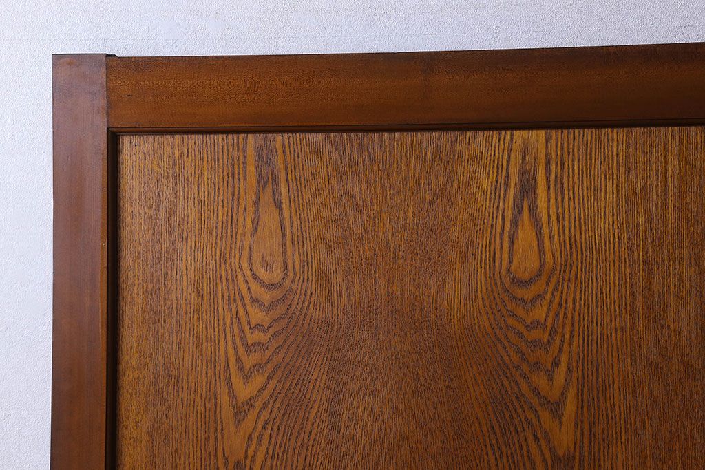昭和レトロ　鏡板タモ材　味わいのある木味の板戸(引き戸、建具)