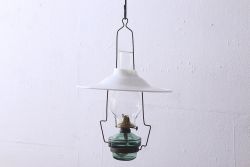 アンティーク雑貨　和製アンティーク　和モダンな吊りランプ(オイルランプ、灯油ランプ)