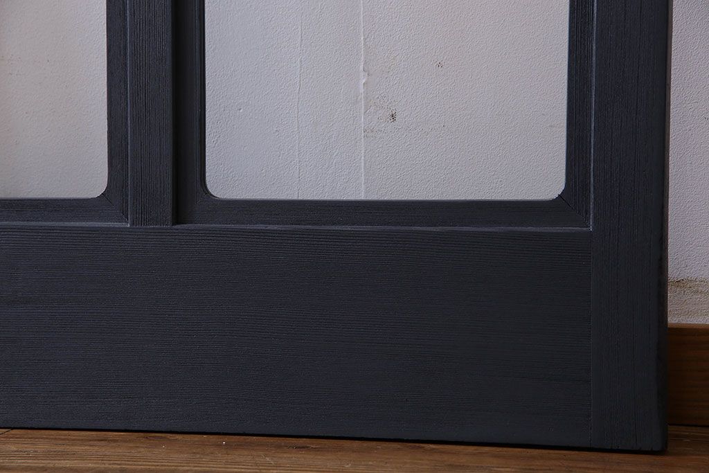 ペイント家具　落ち着いた色味のガラス戸(引き戸、建具)2枚セット