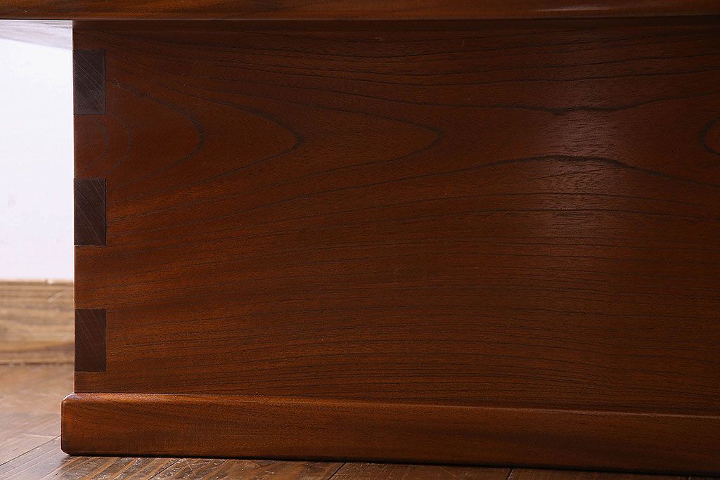 アンティーク雑貨　中古　昭和期　杢目が美しい上品な関西火鉢(長火鉢、囲炉裏、テーブル)