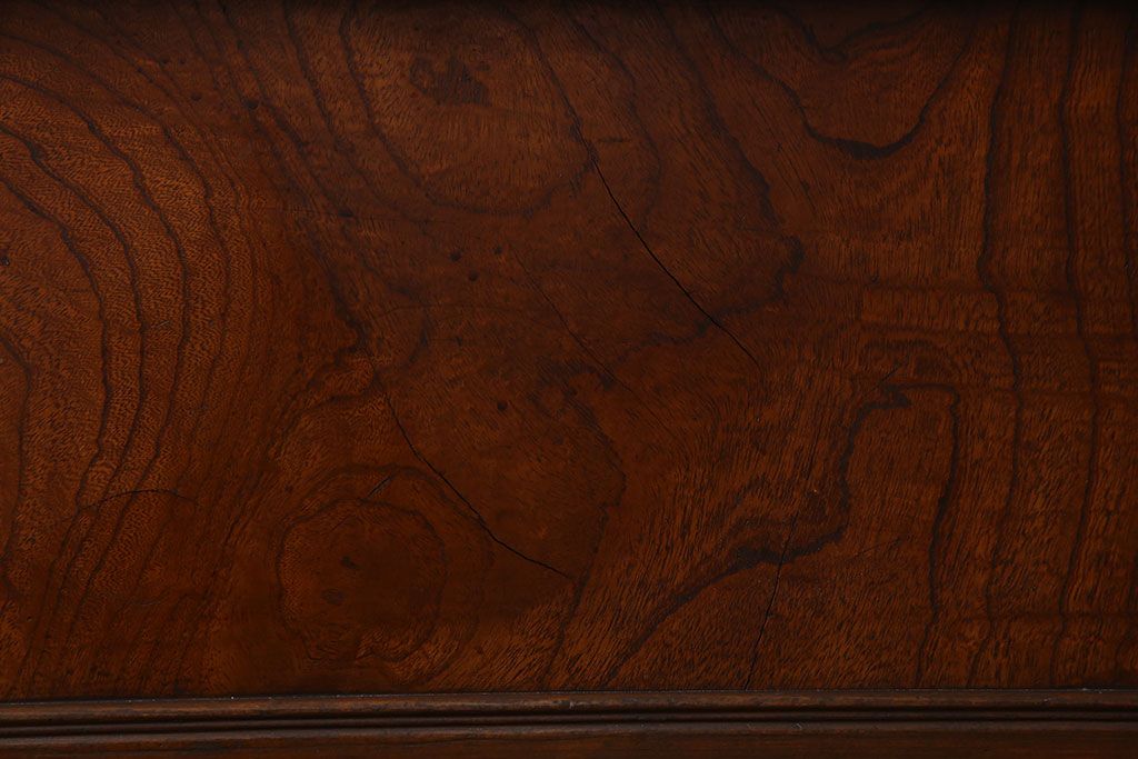 和製アンティーク　腰板ケヤキ材　モダンな雰囲気の裏障子付き帯格子戸(引き戸、建具)2枚組(2)