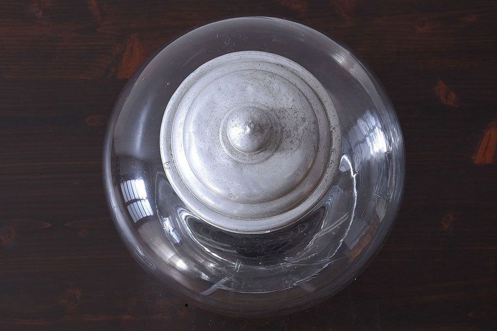 アンティーク雑貨　昭和レトロ　古いアンティーク地球瓶(ガラス瓶、ガラスビン)