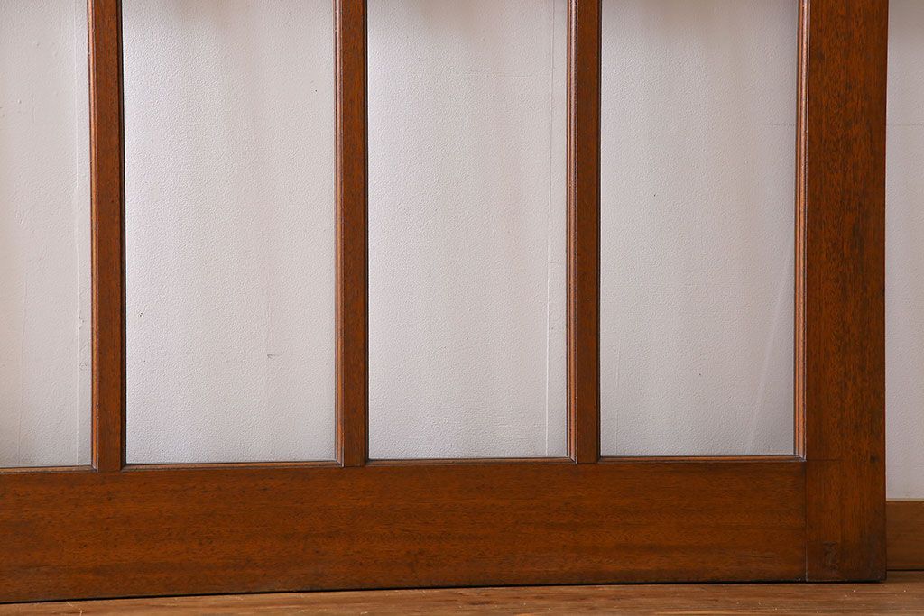 昭和レトロ　色ガラス入り!古い教会の特大ガラス引き戸(ガラス戸、建具)2枚セット(1)