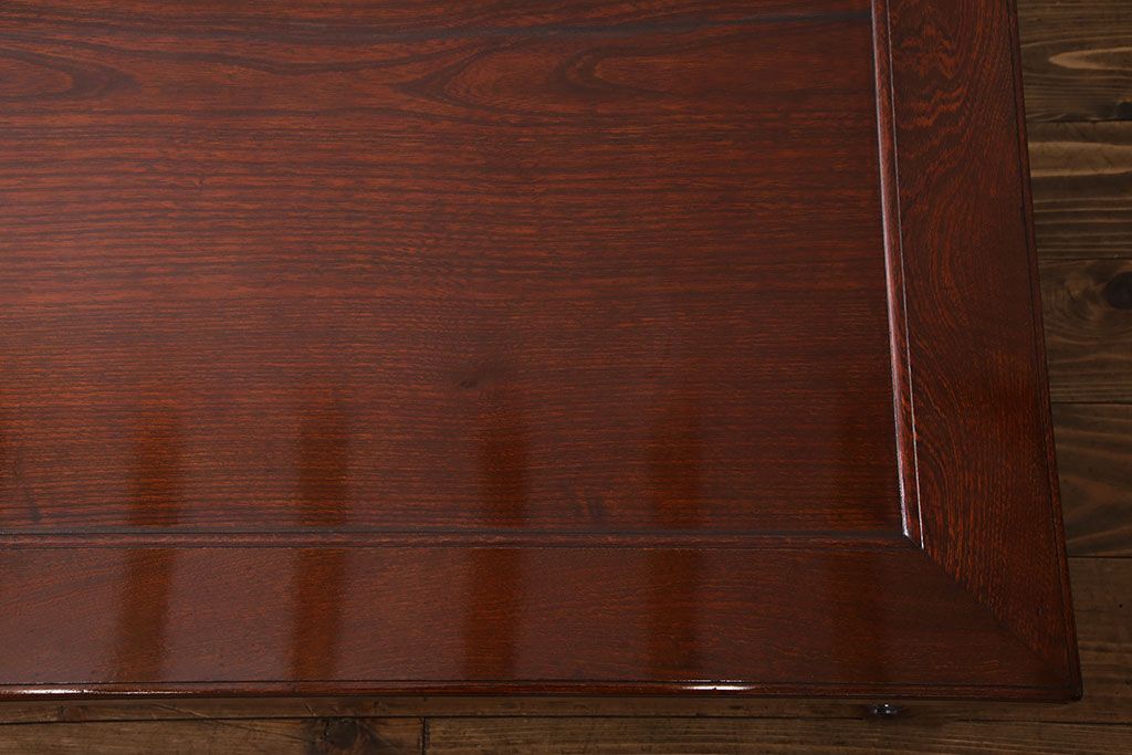 アンティーク家具　和製アンティーク　希少　総ケヤキ材　天板一枚板　漆塗りが美しい座卓(ローテーブル)