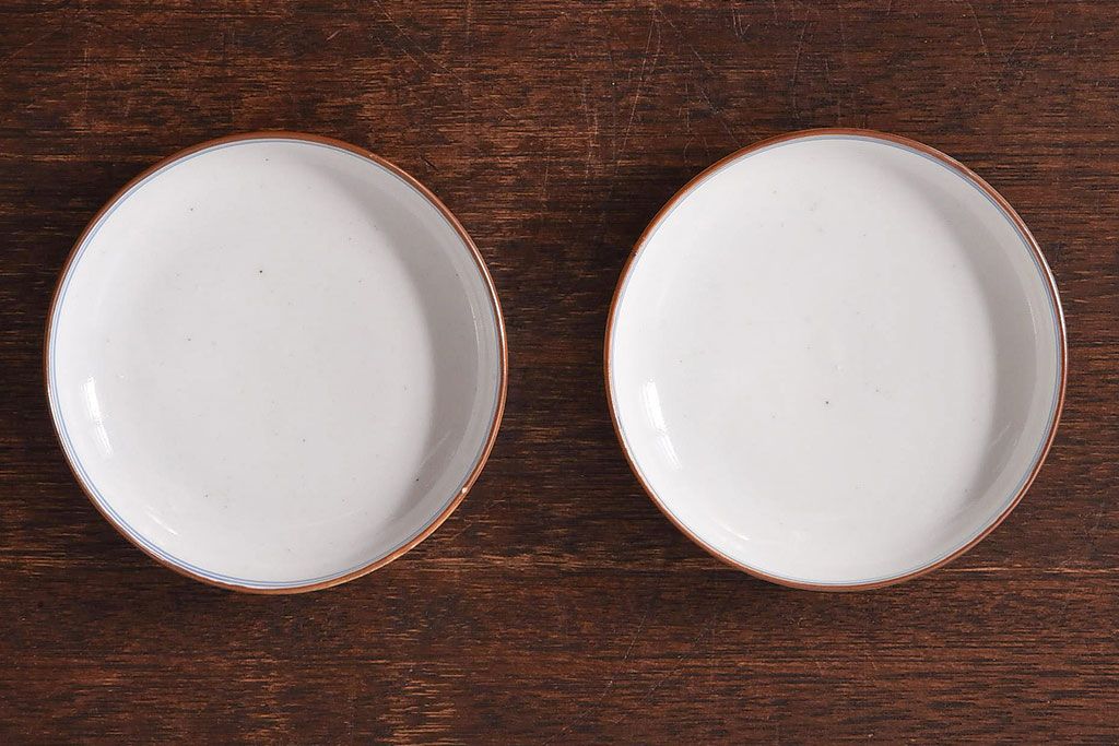 アンティーク雑貨　和食器　色絵　アンティーク蓋付き茶碗2客セット(2)