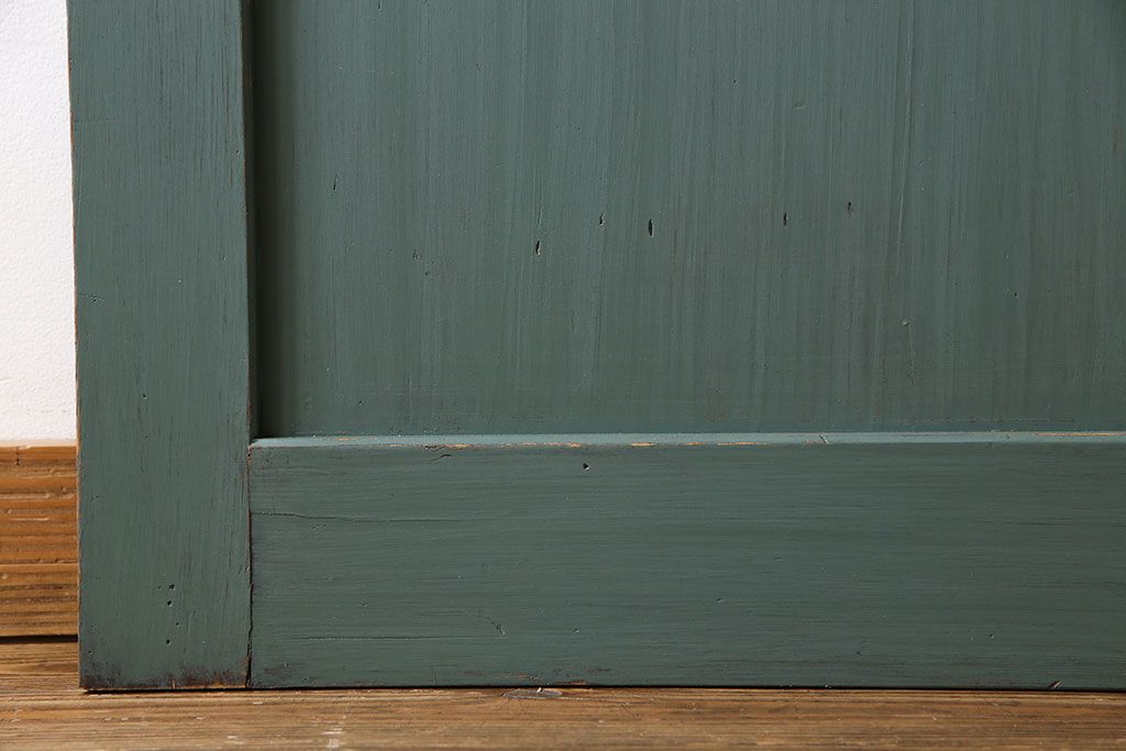 ペイント建具　グリーンカラーがお洒落な格子帯戸1枚(板戸、引き戸)