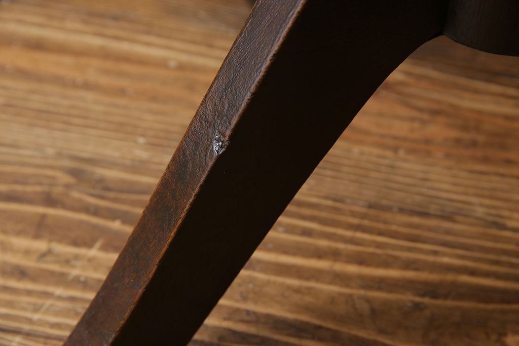 アンティーク家具　大正ロマン　古いナラ材のアンティーク回転椅子(イス、ワークチェア)