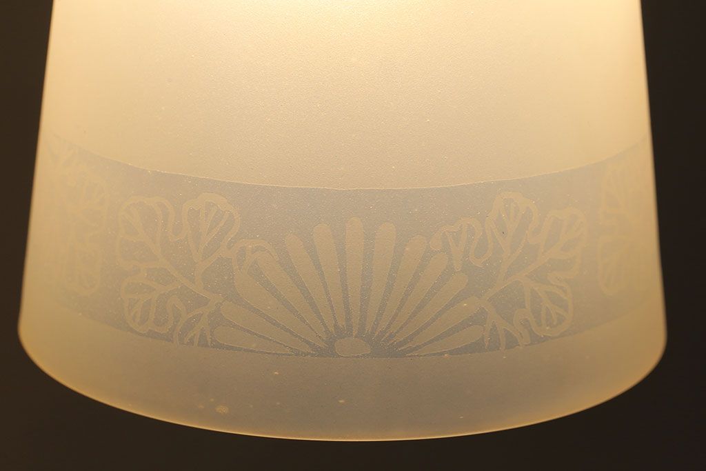 和製アンティーク　オパールガラス　淡い光が美しいシェード(シーリングライト、ペンダントライト)