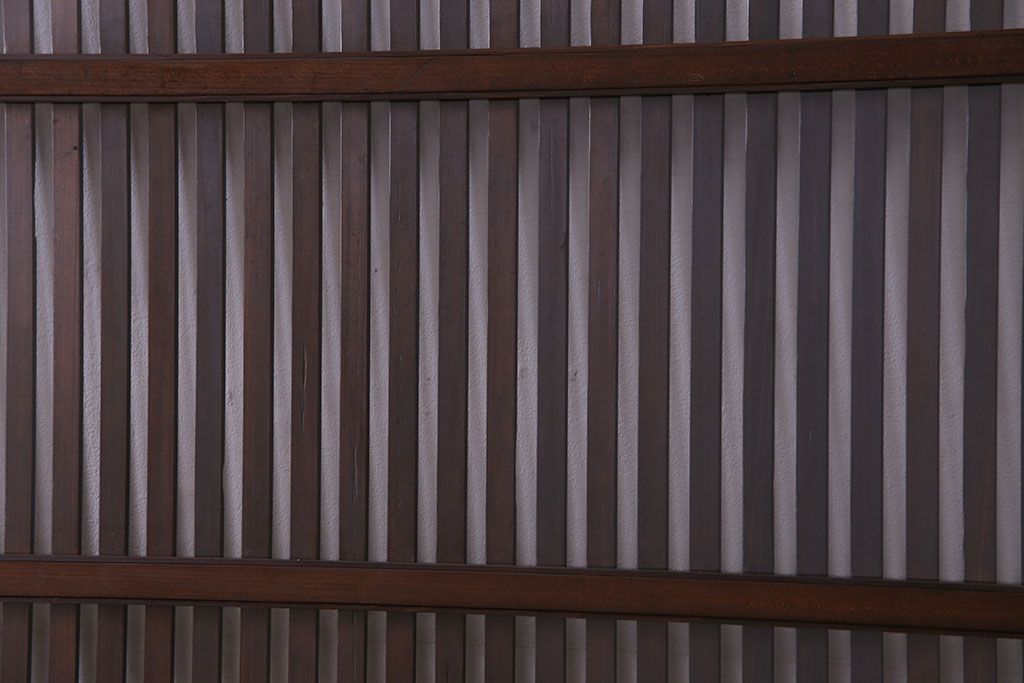 大正昭和期　裏ガラス入りのアンティーク格子戸(引き戸、建具)3枚セット