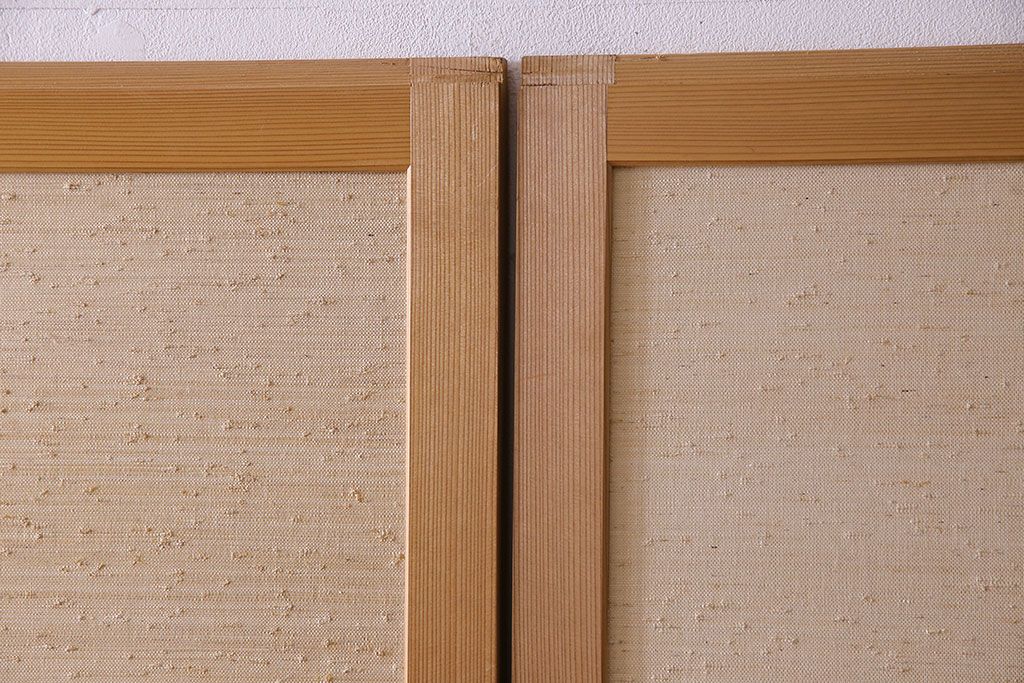 昭和期　美品　杉材の木目が存在感を放つ上質な組子帯戸(ガラス帯戸、引き戸、建具)4枚セット