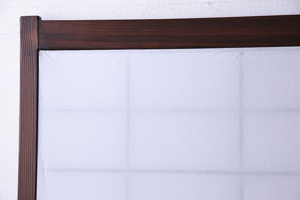 和製アンティーク　シックなデザインの縦額障子戸(引き戸、建具)4枚セット