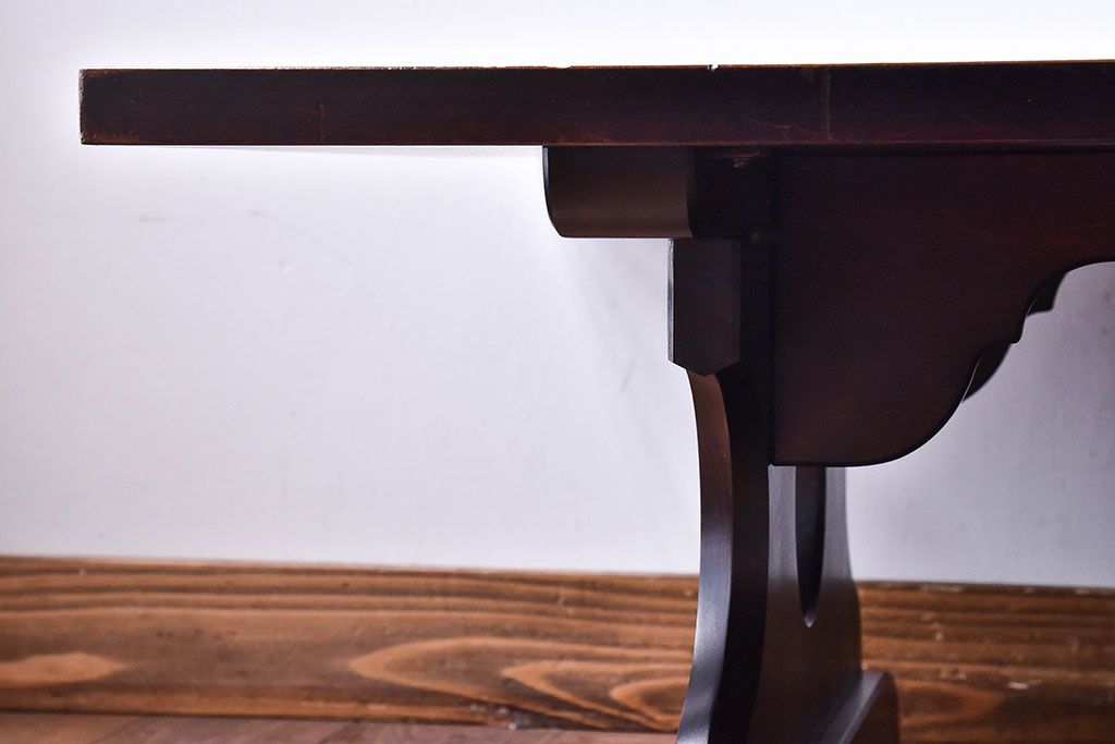 中古　北海道民芸家具　シックなデザインの折りたたみローテーブル(座卓)(定価約17万円)