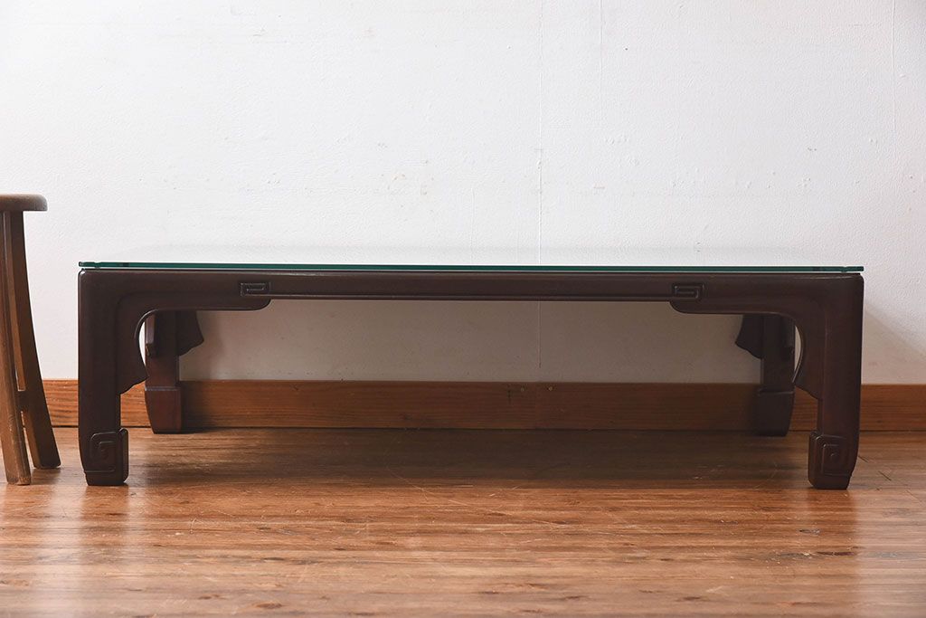 中古　美品　大阪唐木指物　上品なデザインのテーブル(座卓、ローテーブル)(定価約120万円)