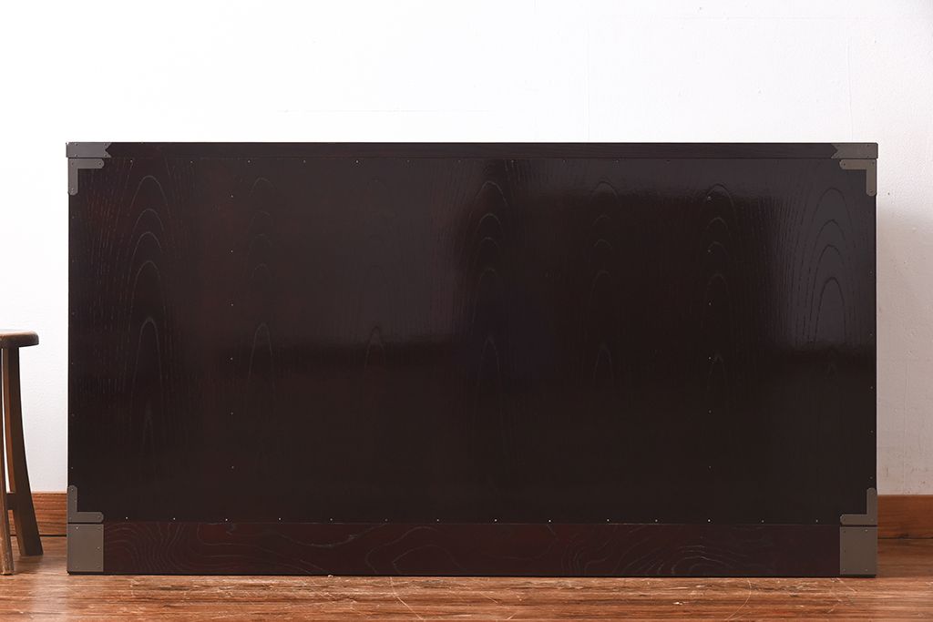 中古美品　欅産業　特注品!ハイセンスな木地呂漆塗りサイドボード(仙台箪笥、収納棚)(定価約70万円)