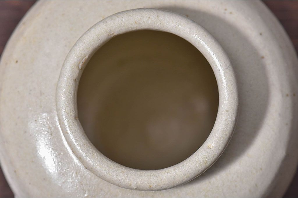 アンティーク雑貨　人間国宝　松井康成　釉薬の質感が印象的な茶壺(共箱)
