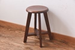 アンティーク雑貨　昭和レトロ　シンプルな丸スツール(椅子、チェア、花台)