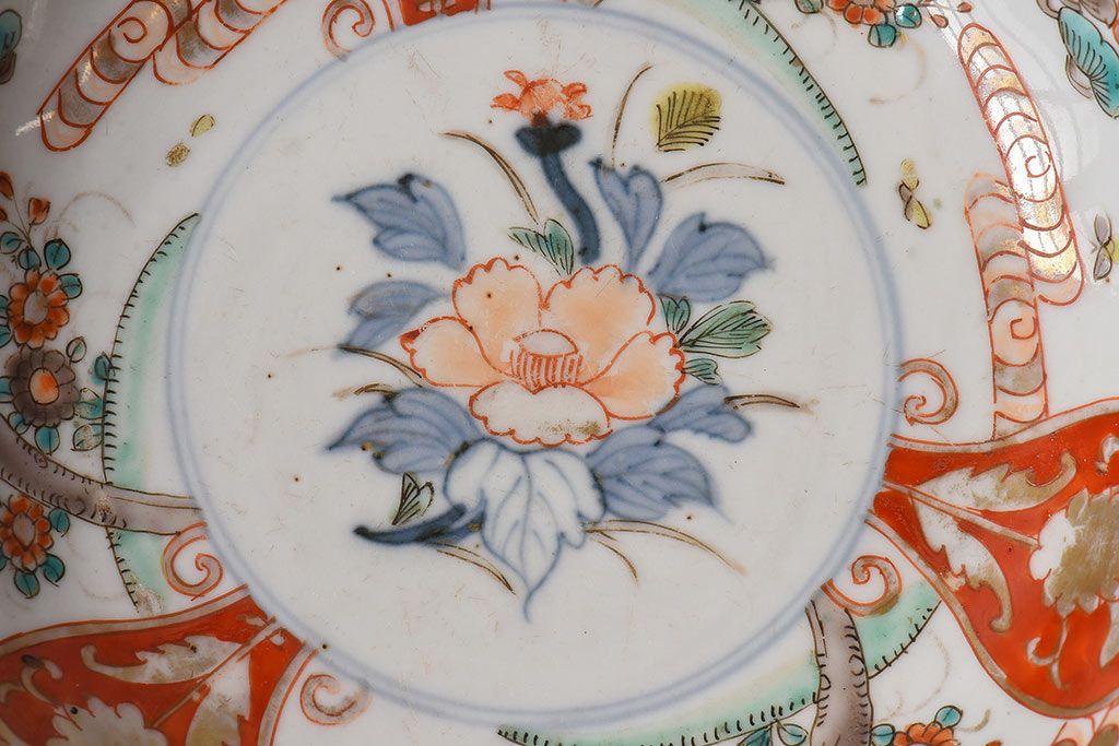アンティーク雑貨　江戸期　古伊万里　牡丹と松のなます皿2枚セット(2)